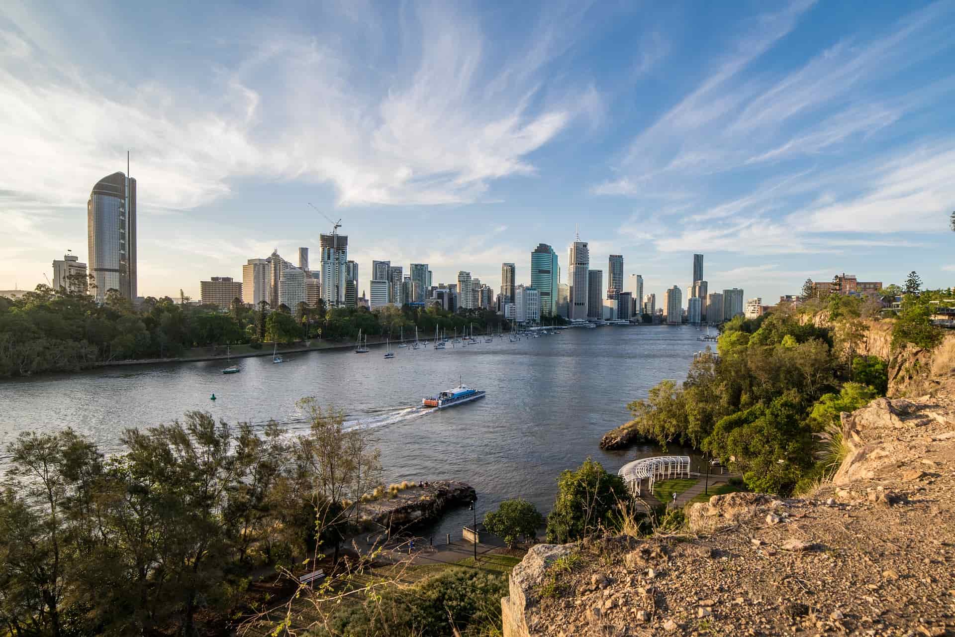 Brisbane skyline and river